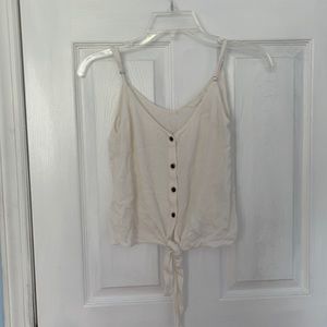 Loose light white beige cream tank top